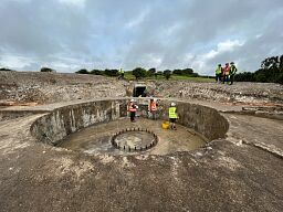 Excavation of No 3 Gun, Fan Bay Battery, Dover, Kent © National Trust / Nathalie Cohen